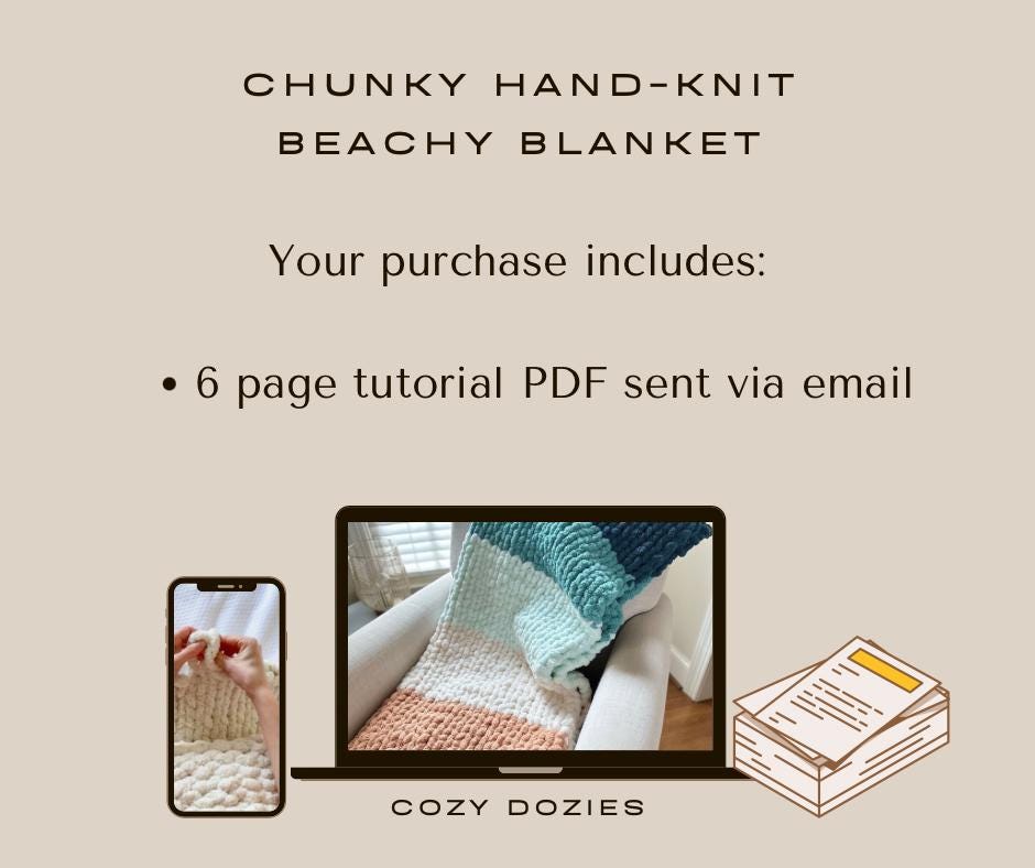 Beach Blanket Pattern - Chunky Hand Knitting - Image 4