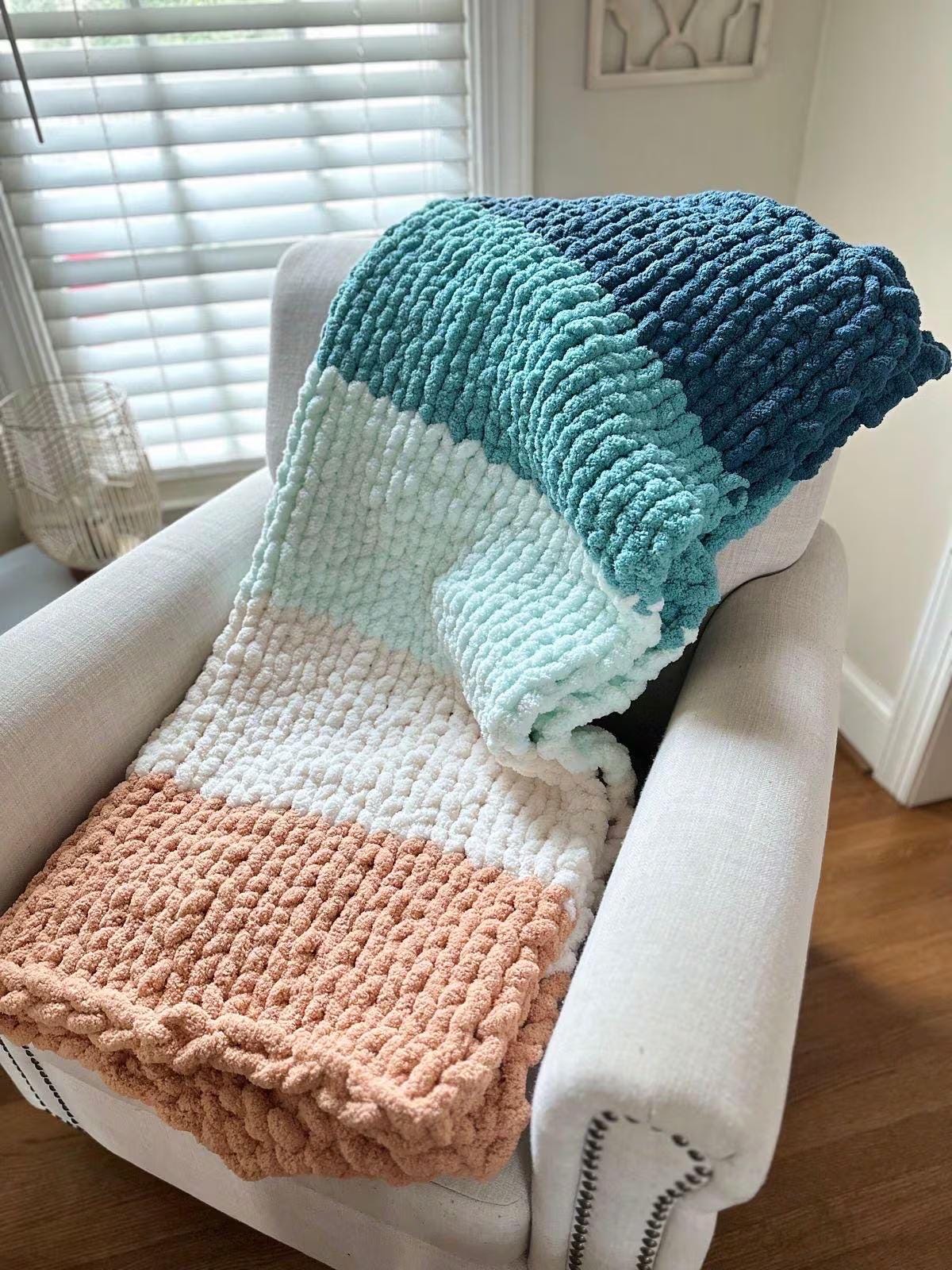 Beach Blanket Pattern - Chunky Hand Knitting