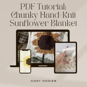 Sunflower Blanket Pattern - Chunky Hand Knitting