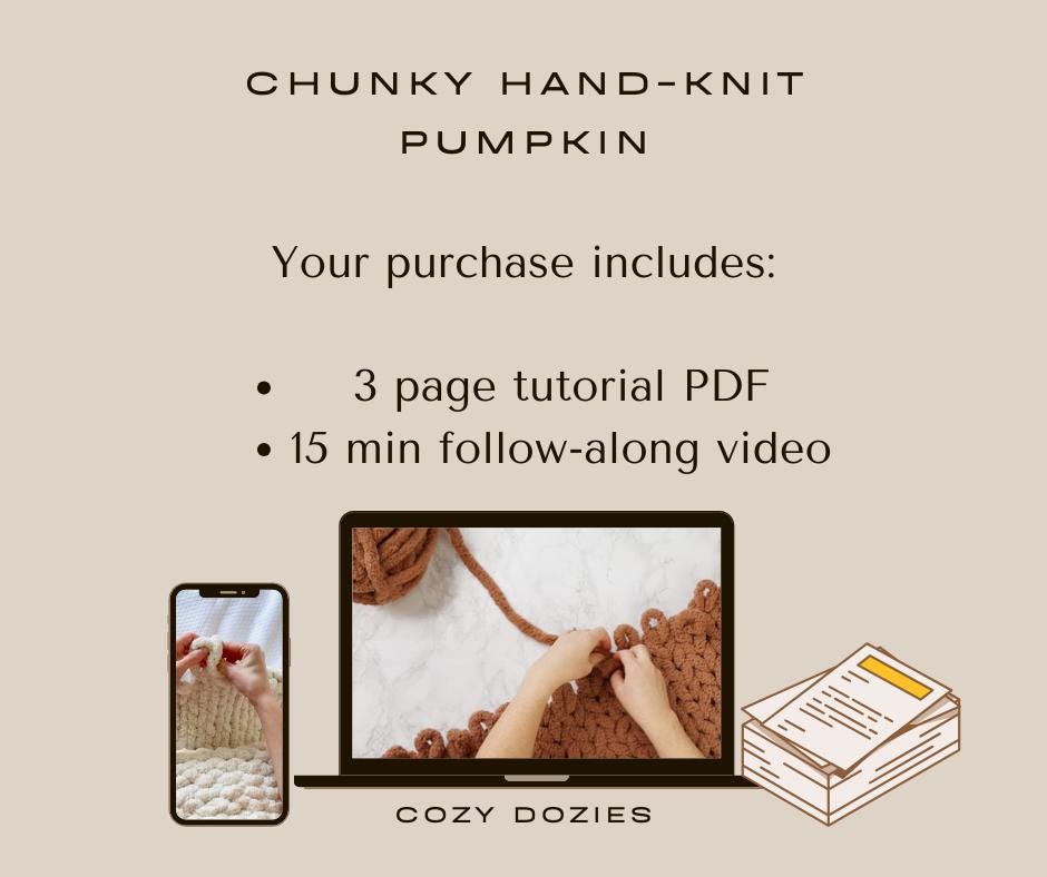 Pumpkin Pouf Pattern - Chunky Hand Knitting - Image 2