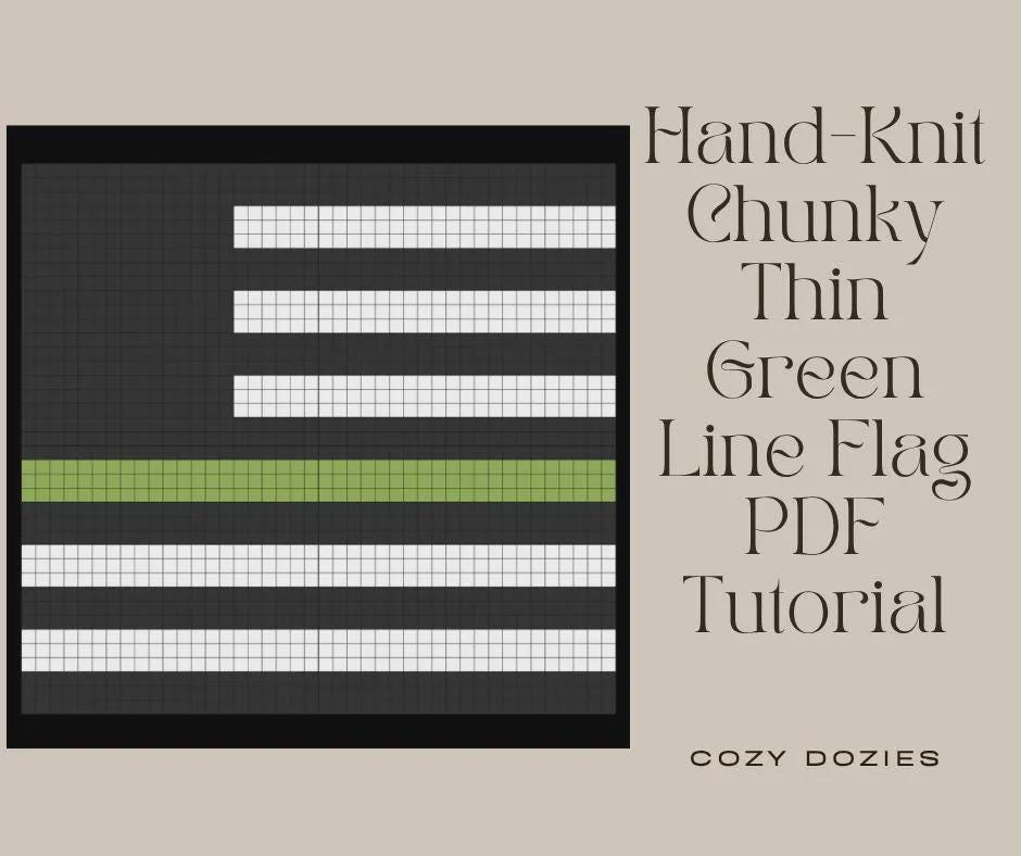 Thin Green Line Blanket Pattern - Chunky Hand Knitting - Image 4