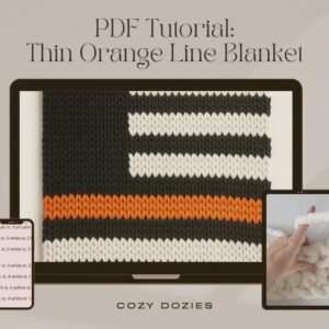 Thin Orange Line Blanket Pattern - Chunky Hand Knitting