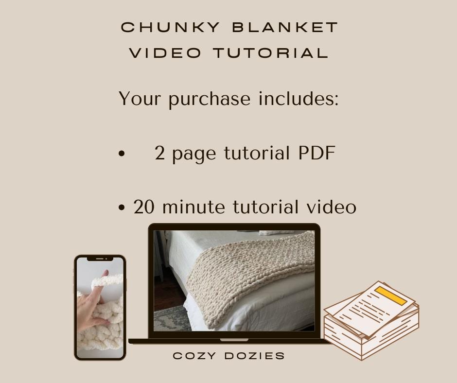 Any-Size Chunky Knit Blanket Pattern - Chunky Hand Knitting - Image 4