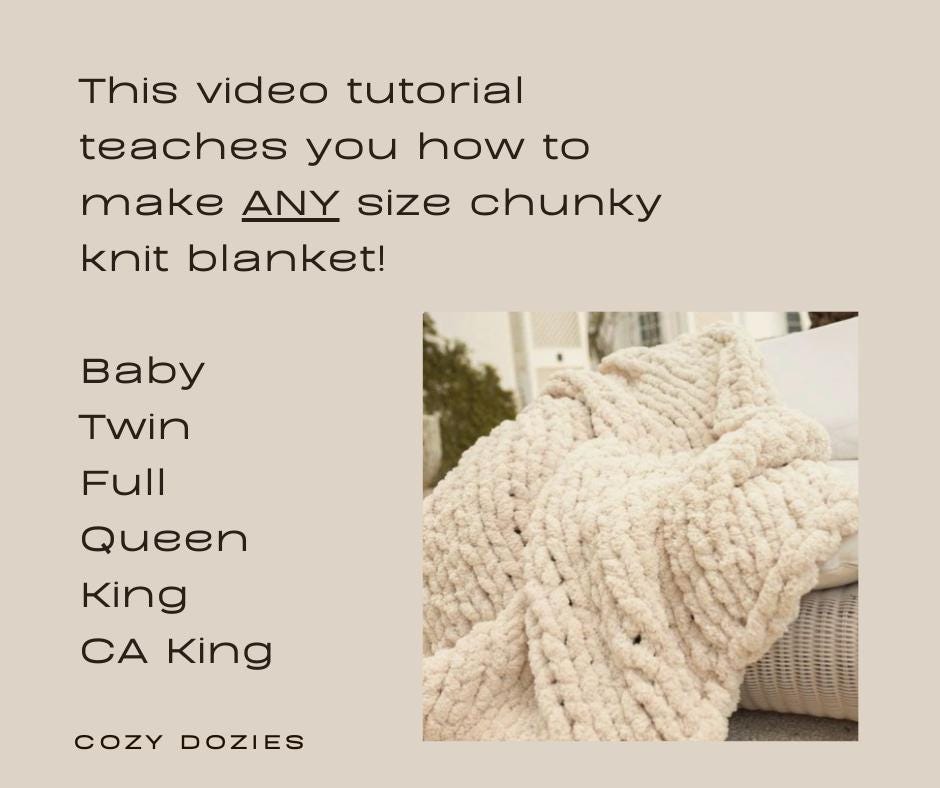 Any-Size Chunky Knit Blanket Pattern - Chunky Hand Knitting - Image 2