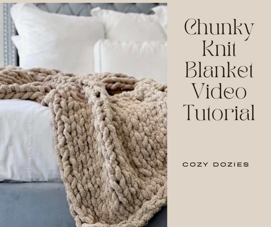 Any-Size Chunky Knit Blanket Pattern - Chunky Hand Knitting - Image 3