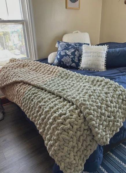 Any-Size Chunky Knit Blanket Pattern - Chunky Hand Knitting - Image 6