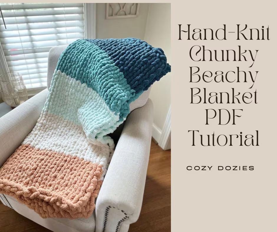 Beach Blanket Pattern - Chunky Hand Knitting - Image 3