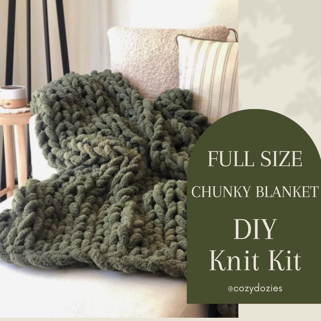 Full-Size Blanket Chunky Hand Knit Kit