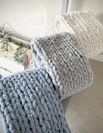 Full-Size Blanket Chunky Hand Knit Kit - Image 8